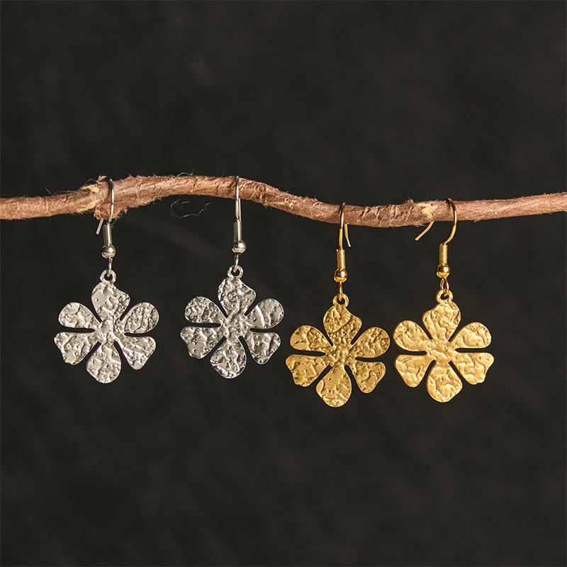 Pendientes elegantes de acero de titanio con marcas de martillo de equilibrio de Buddha Stones - image 10
