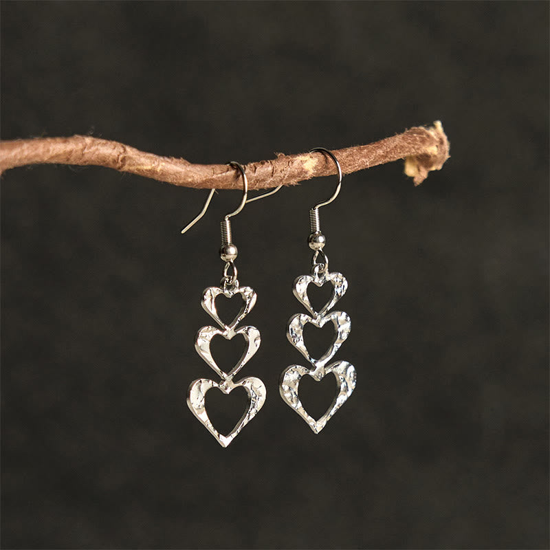 Pendientes elegantes de acero de titanio con marcas de martillo de equilibrio de Buddha Stones - image 14