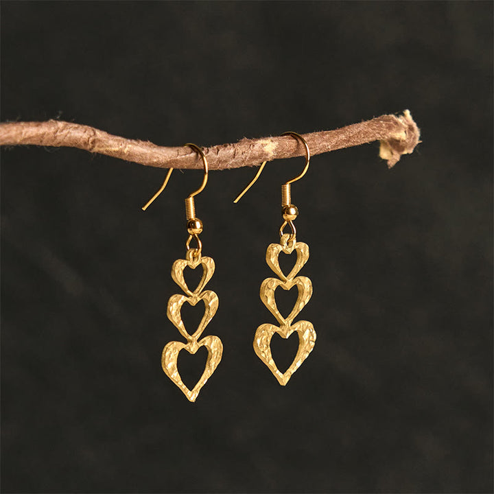 Pendientes elegantes de acero de titanio con marcas de martillo de equilibrio de Buddha Stones - image 12