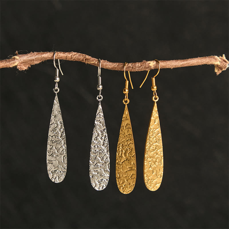 Pendientes elegantes de acero de titanio con marcas de martillo de equilibrio de Buddha Stones - image 4