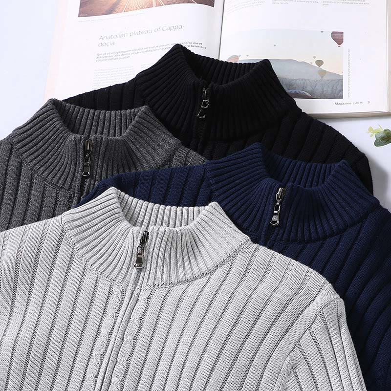 Chaqueta de algodón de manga larga y cuello alto para hombre con diseño de cremallera y estampado de Buddha Stones Spring Plain - image 12