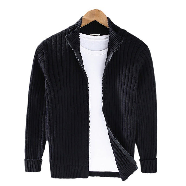Chaqueta de algodón de manga larga y cuello alto para hombre con diseño de cremallera y estampado de Buddha Stones Spring Plain - image 10