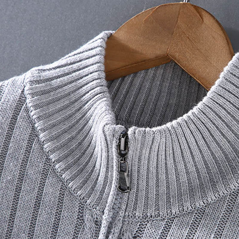 Chaqueta de algodón de manga larga y cuello alto para hombre con diseño de cremallera y estampado de Buddha Stones Spring Plain - image 3