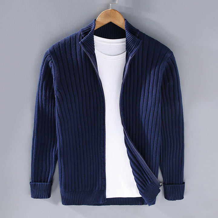 Chaqueta de algodón de manga larga y cuello alto para hombre con diseño de cremallera y estampado de Buddha Stones Spring Plain - Azul medianoche - US/UK/AU42, EU52 (3XL) - image 11