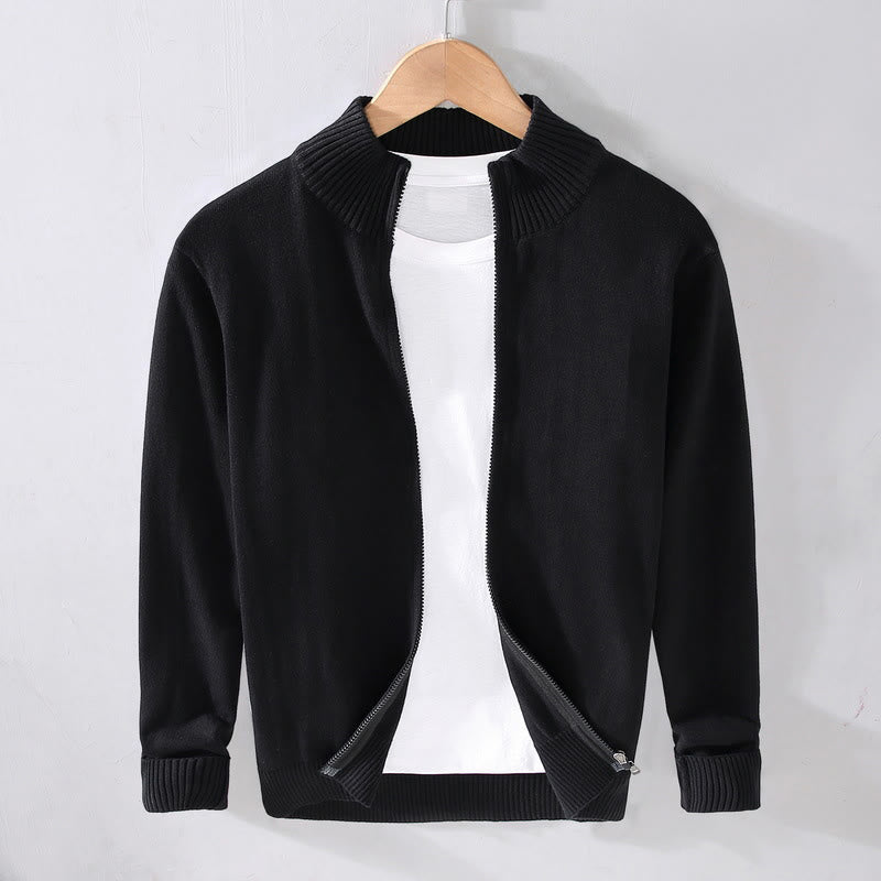 Chaqueta de algodón de manga larga para hombre con diseño de Buddha Stones, cremallera lisa y dobladillo acanalado - Negro - US/UK/AU42, EU52 (3XL) - image 13