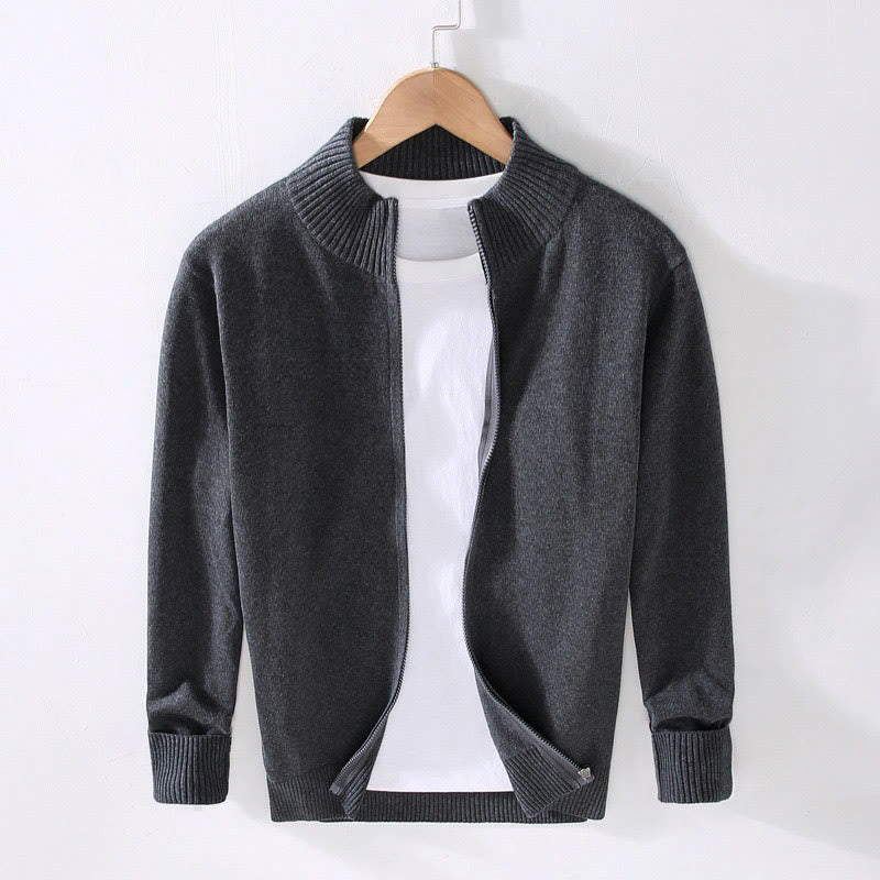 Chaqueta de algodón de manga larga para hombre con diseño de Buddha Stones, cremallera lisa y dobladillo acanalado - Gris oscuro - US/UK/AU42, EU52 (3XL) - image 14