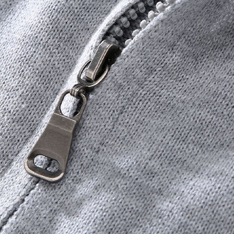 Chaqueta de algodón de manga larga para hombre con diseño de Buddha Stones, cremallera lisa y dobladillo acanalado - image 3