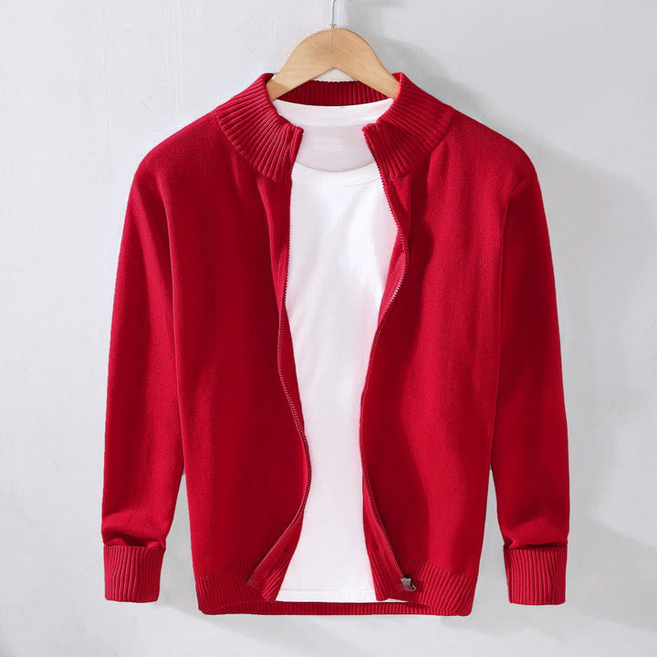 Chaqueta de algodón de manga larga para hombre con diseño de Buddha Stones, cremallera lisa y dobladillo acanalado - Rojo - US/UK/AU42, EU52 (3XL) - image 11