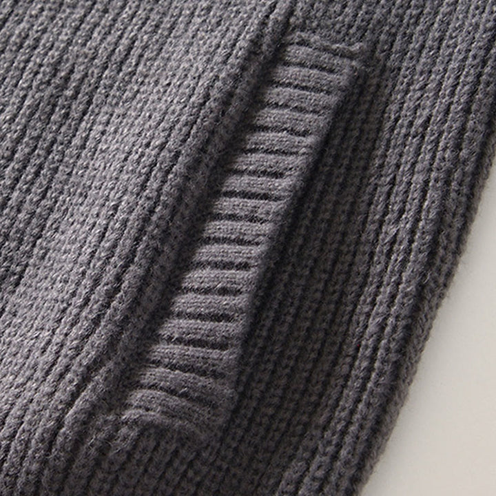 Chaqueta de punto con cremallera de color liso de invierno Buddha Stones para hombre, de algodón, de manga larga y con bolsillos - image 10