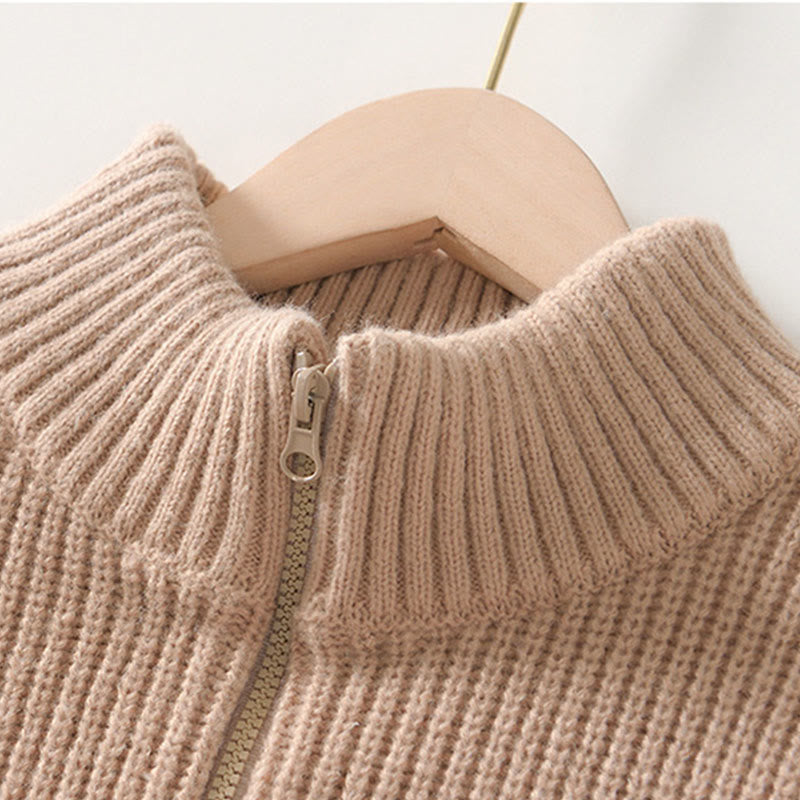 Chaqueta de punto con cremallera de color liso de invierno Buddha Stones para hombre, de algodón, de manga larga y con bolsillos - image 14