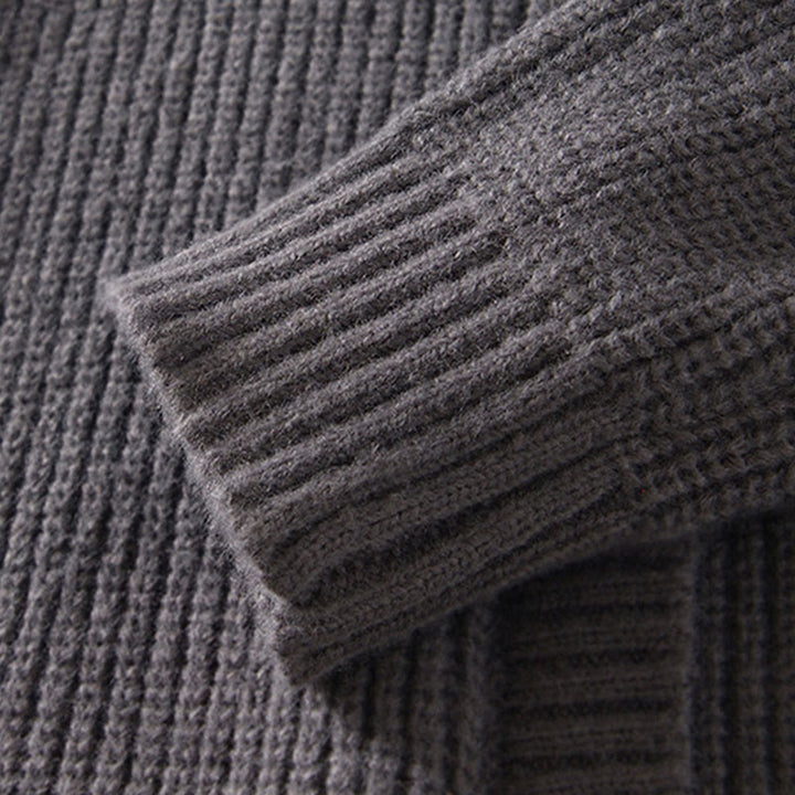 Chaqueta de punto con cremallera de color liso de invierno Buddha Stones para hombre, de algodón, de manga larga y con bolsillos - image 9