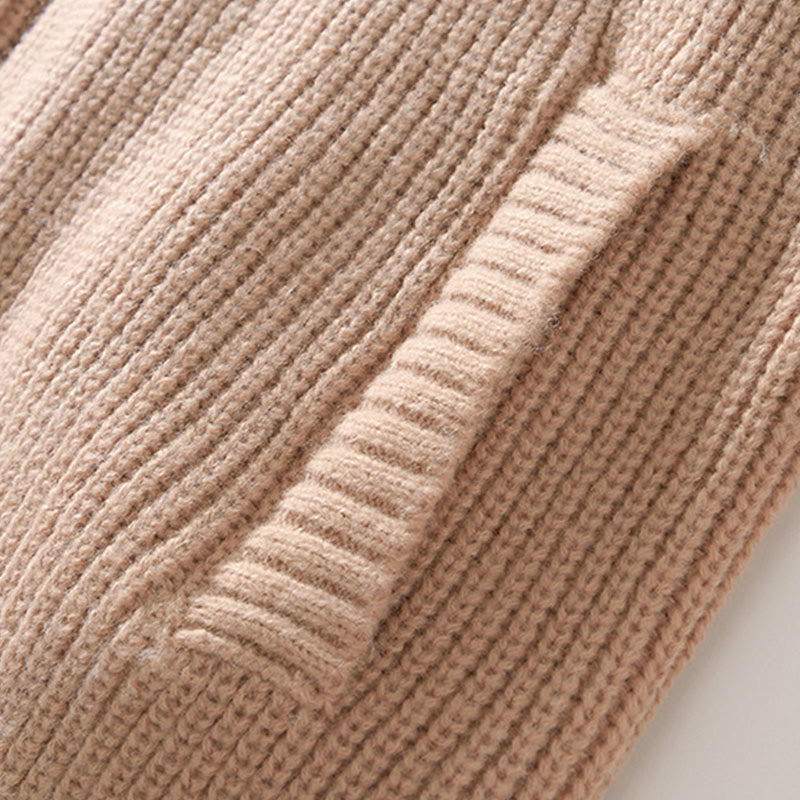 Chaqueta de punto con cremallera de color liso de invierno Buddha Stones para hombre, de algodón, de manga larga y con bolsillos - image 16