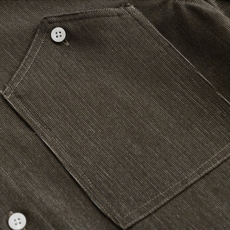 Chaqueta de manga larga para hombre con solapa y botones en color puro Buddha Stones Fall - image 13