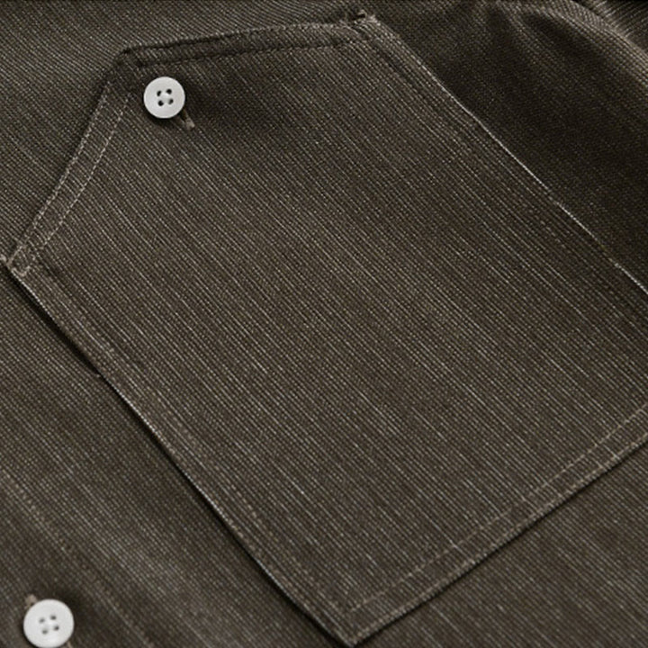 Chaqueta de manga larga para hombre con solapa y botones en color puro Buddha Stones Fall - image 13