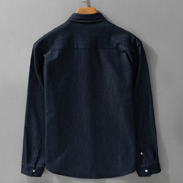 Chaqueta de manga larga para hombre con solapa y botones en color puro Buddha Stones Fall - image 2