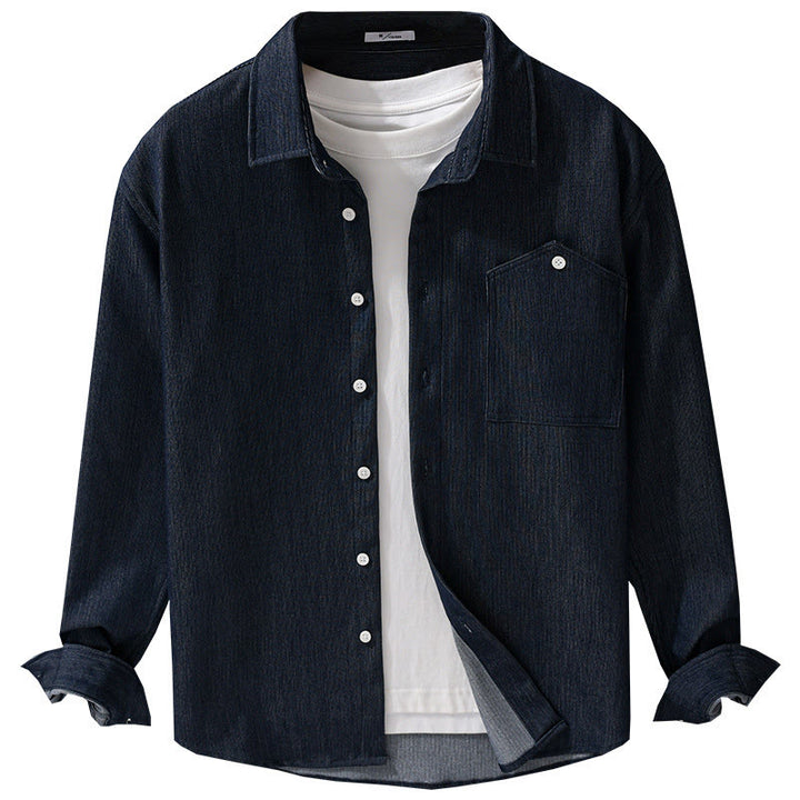 Chaqueta de manga larga para hombre con solapa y botones en color puro Buddha Stones Fall - image 9