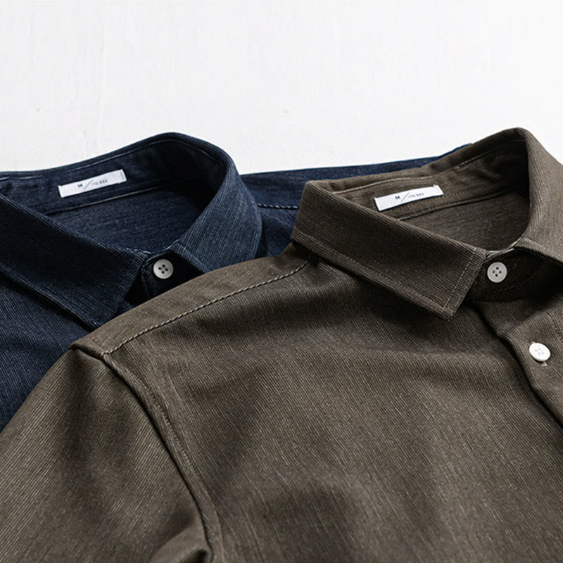 Chaqueta de manga larga para hombre con solapa y botones en color puro Buddha Stones Fall - image 17