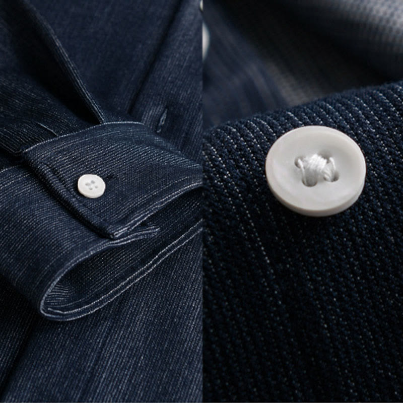 Chaqueta de manga larga para hombre con solapa y botones en color puro Buddha Stones Fall - image 8