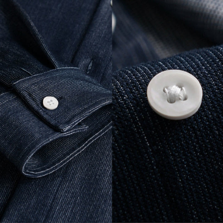 Chaqueta de manga larga para hombre con solapa y botones en color puro Buddha Stones Fall - image 8