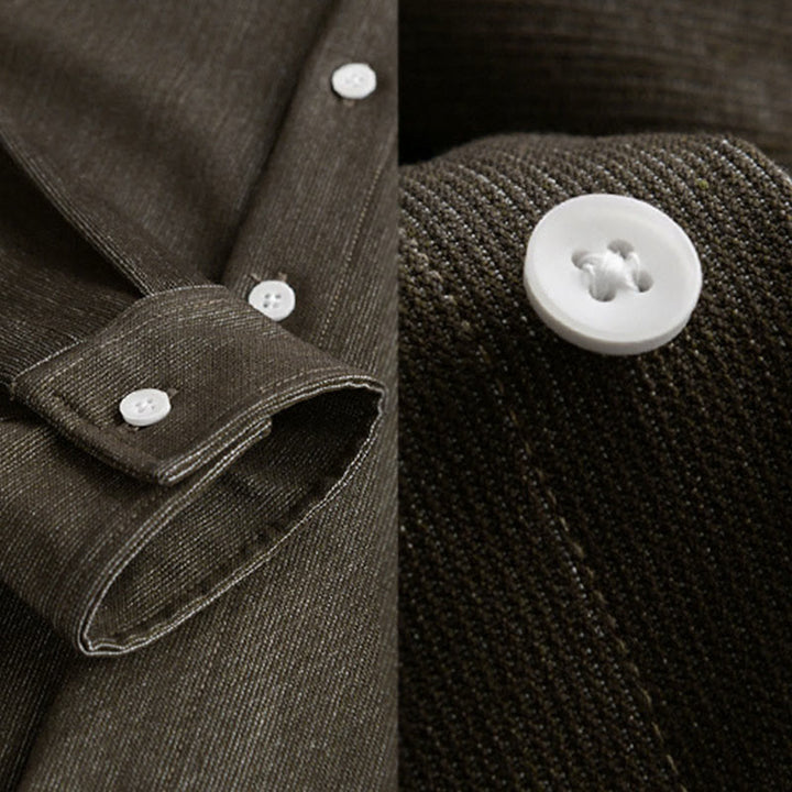Chaqueta de manga larga para hombre con solapa y botones en color puro Buddha Stones Fall - image 14