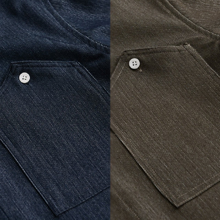 Chaqueta de manga larga para hombre con solapa y botones en color puro Buddha Stones Fall - image 18
