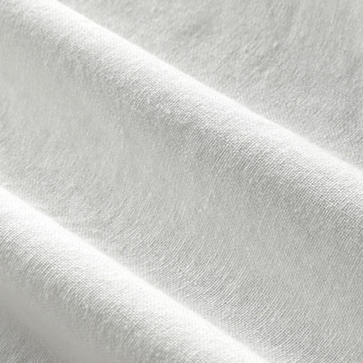 Camisa de lino y algodón de manga larga con cuello redondo y diseño entallado de Buddha Stones para hombre - image 7