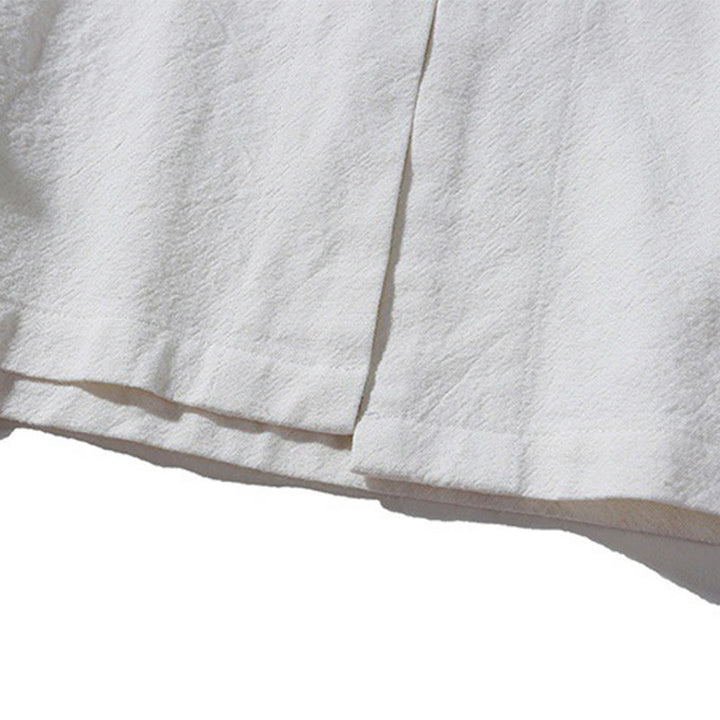 Camisa de traje Tang de algodón de manga larga para hombre con botones de rana chinos y abertura lateral con Buddha Stones - image 32
