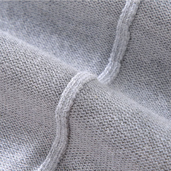 Suéter de algodón puro de manga larga con cuello alto y dobladillo liso acanalado con Buddha Stones para hombre - image 9