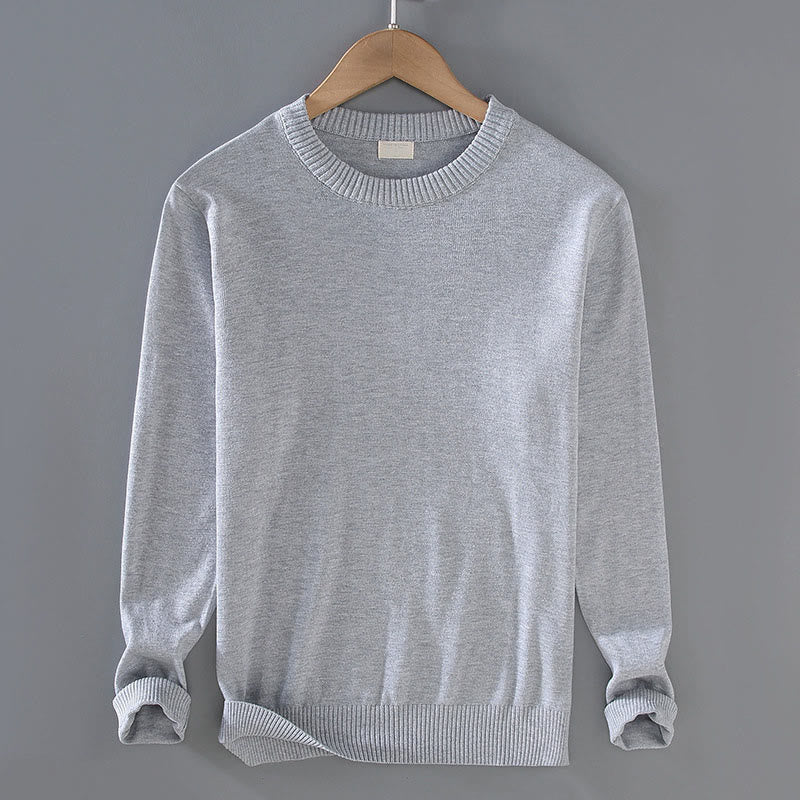 Suéter térmico de algodón puro con diseño acanalado Buddha Stones para hombre, cuello redondo y manga larga - Gris claro - US/UK/AU42, EU52 (3XL) - image 3