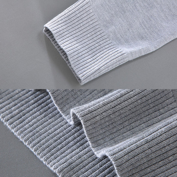 Suéter de manga larga para hombre, de algodón, con cuello en V, color liso y diseño sencillo, con Buddha Stones - image 6