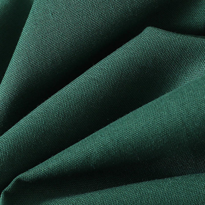 Vestido midi de algodón para mujer, de manga larga y bolsillos, con diseño de bloques de color y parches de Buddha Stones - image 6