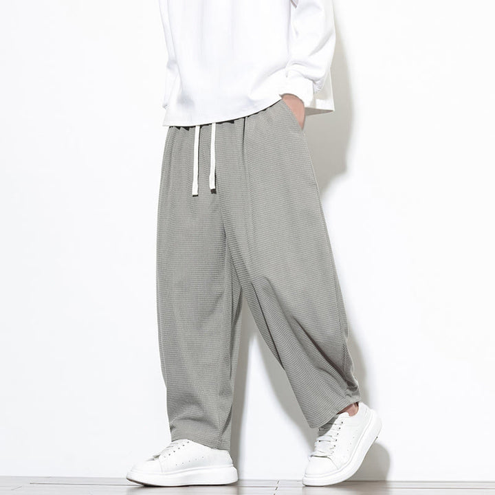 Pantalones harén Buddha Stones de pana de algodón puro liso hasta el tobillo con bolsillos para hombre - Gris claro - US/UK/AU46, EU56 (5XL) - image 8