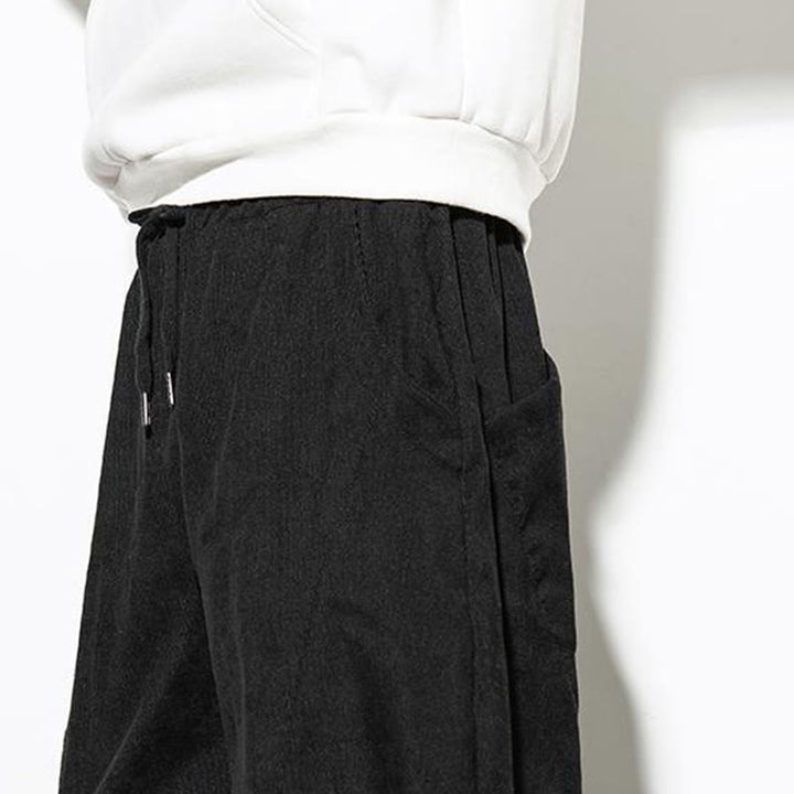 Pantalones cónicos de pana de algodón con bolsillos para hombre Buddha Stones Fall Pure Color - image 20