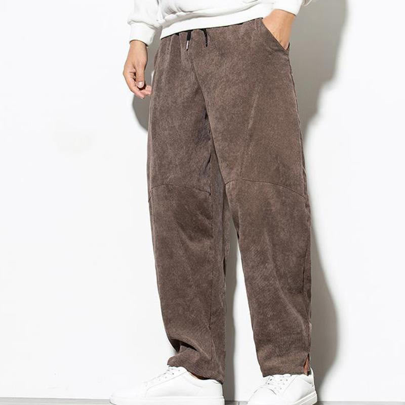 Pantalones cónicos de pana de algodón con bolsillos para hombre Buddha Stones Fall Pure Color - image 27