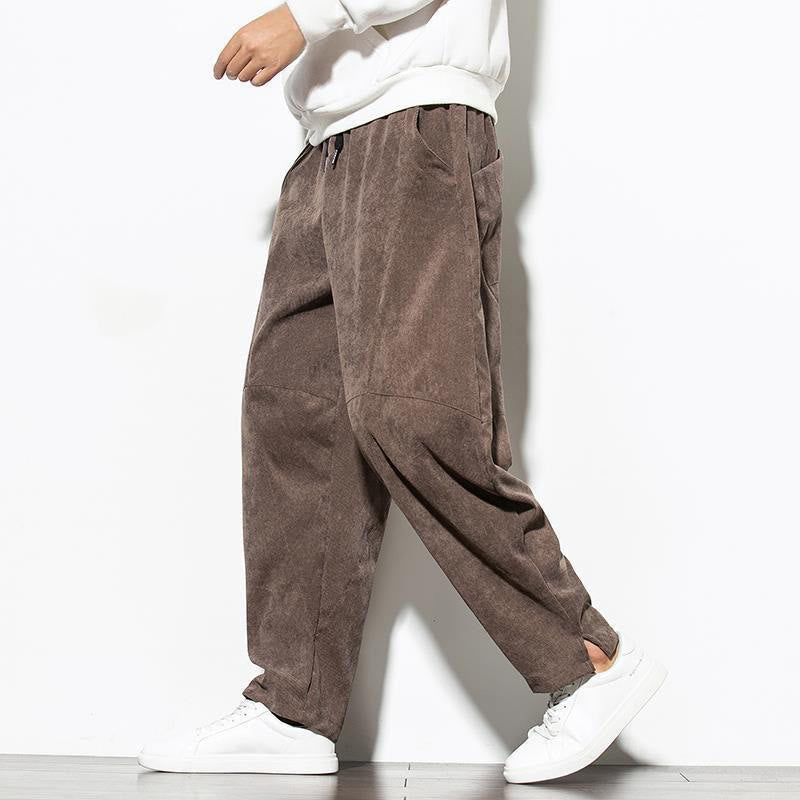 Pantalones cónicos de pana de algodón con bolsillos para hombre Buddha Stones Fall Pure Color - image 25