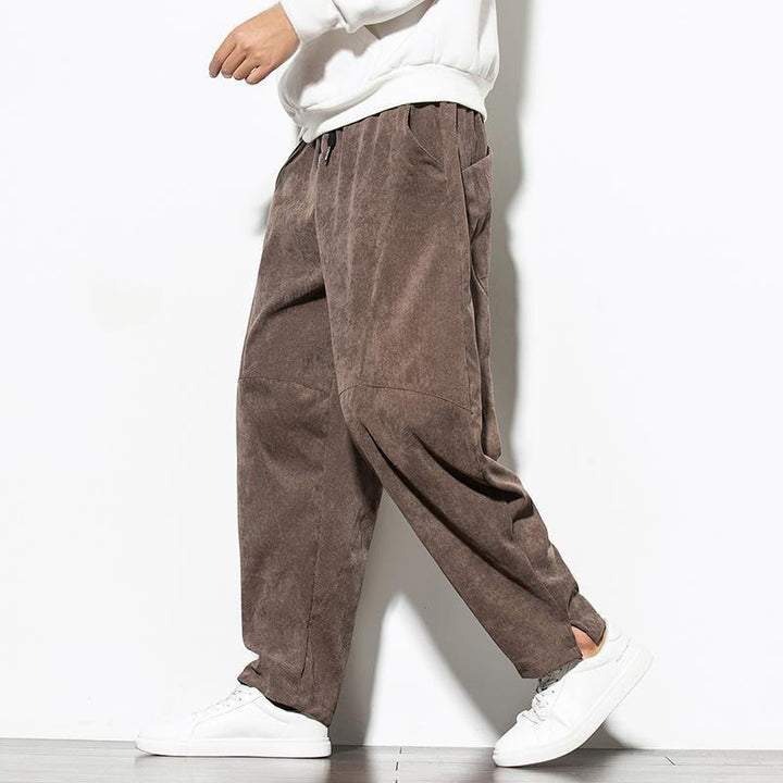 Pantalones cónicos de pana de algodón con bolsillos para hombre Buddha Stones Fall Pure Color - image 25