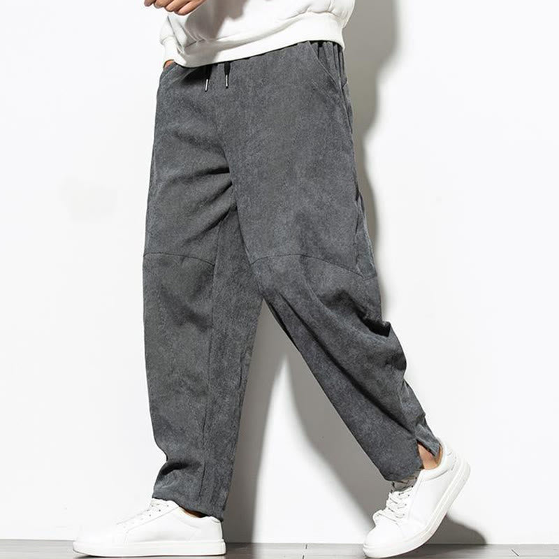 Pantalones cónicos de pana de algodón con bolsillos para hombre Buddha Stones Fall Pure Color - image 2