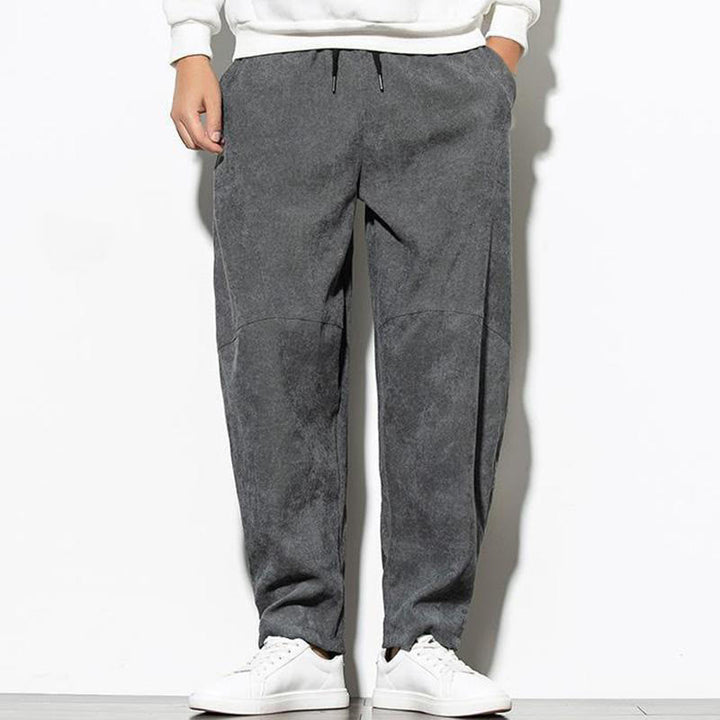 Pantalones cónicos de pana de algodón con bolsillos para hombre Buddha Stones Fall Pure Color - image 5