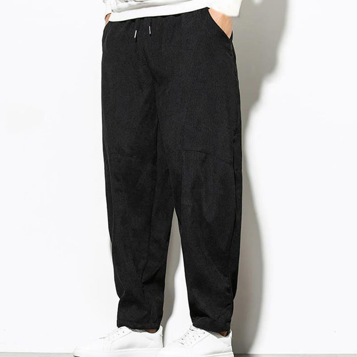 Pantalones cónicos de pana de algodón con bolsillos para hombre Buddha Stones Fall Pure Color - image 14