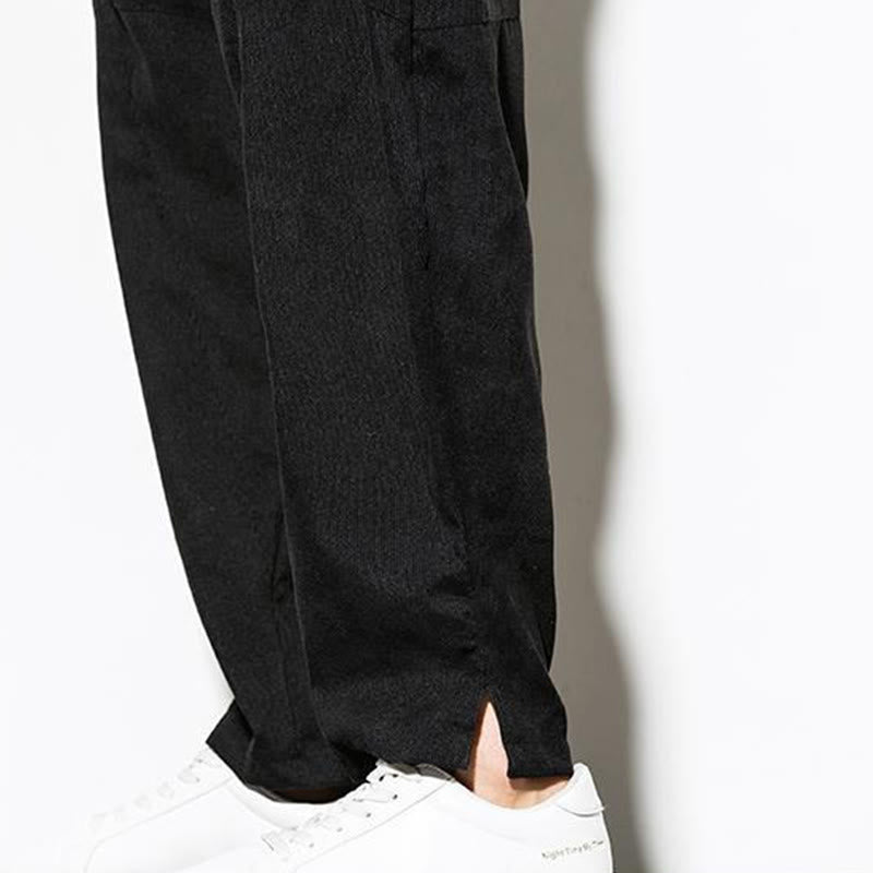 Pantalones cónicos de pana de algodón con bolsillos para hombre Buddha Stones Fall Pure Color - image 21