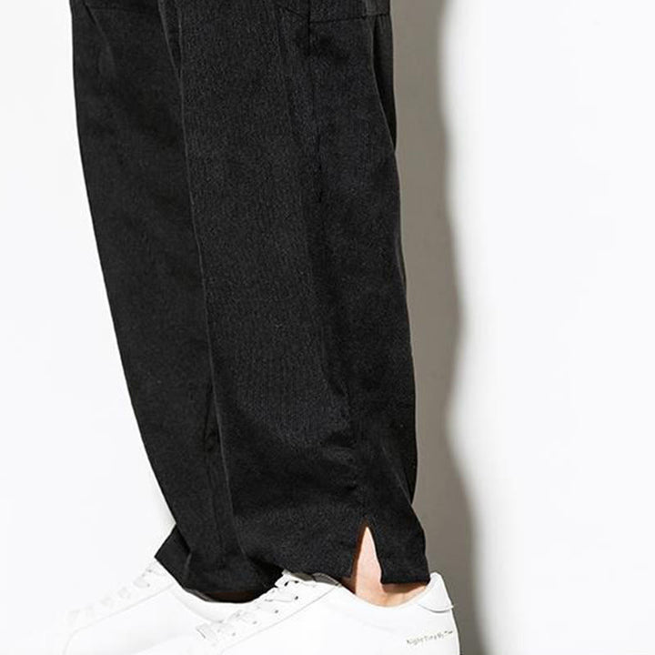 Pantalones cónicos de pana de algodón con bolsillos para hombre Buddha Stones Fall Pure Color - image 21