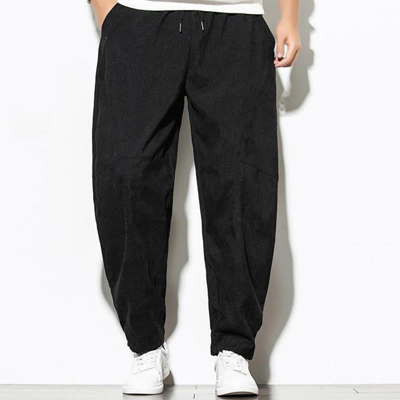 Pantalones cónicos de pana de algodón con bolsillos para hombre Buddha Stones Fall Pure Color - image 11