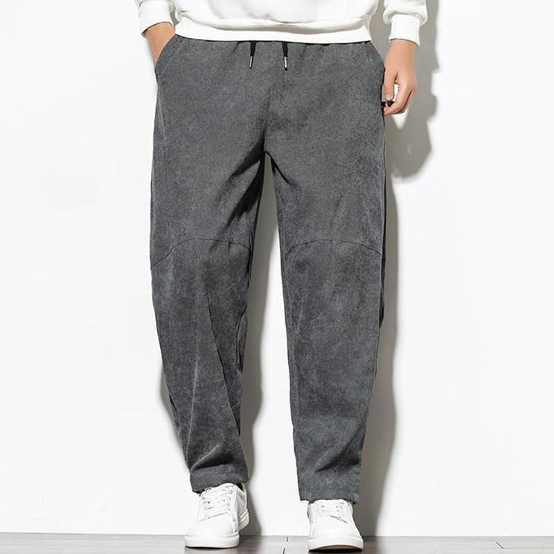 Pantalones cónicos de pana de algodón con bolsillos para hombre Buddha Stones Fall Pure Color - image 7