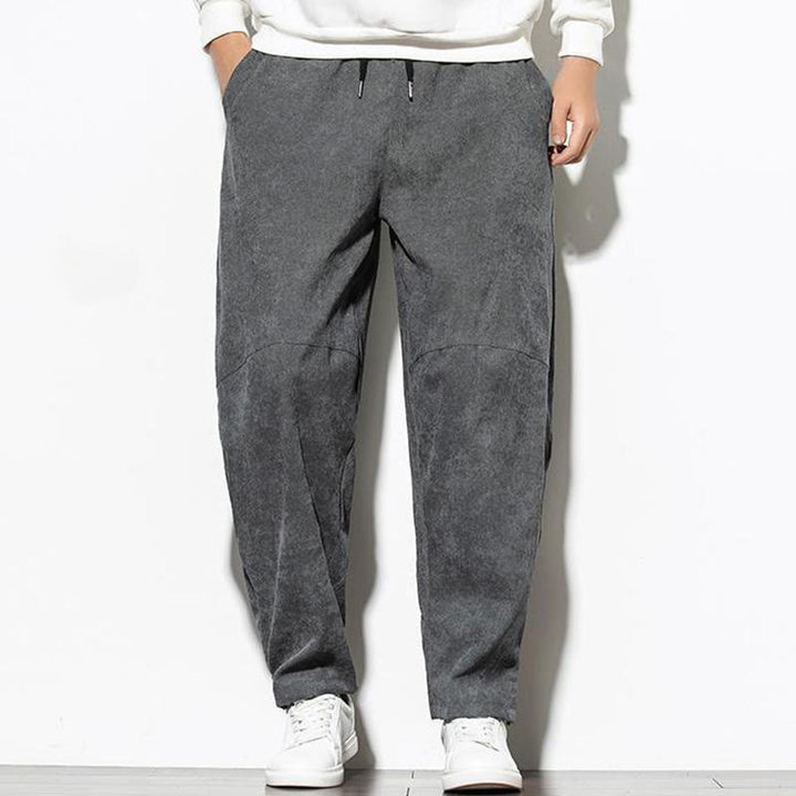 Pantalones cónicos de pana de algodón con bolsillos para hombre Buddha Stones Fall Pure Color - image 7