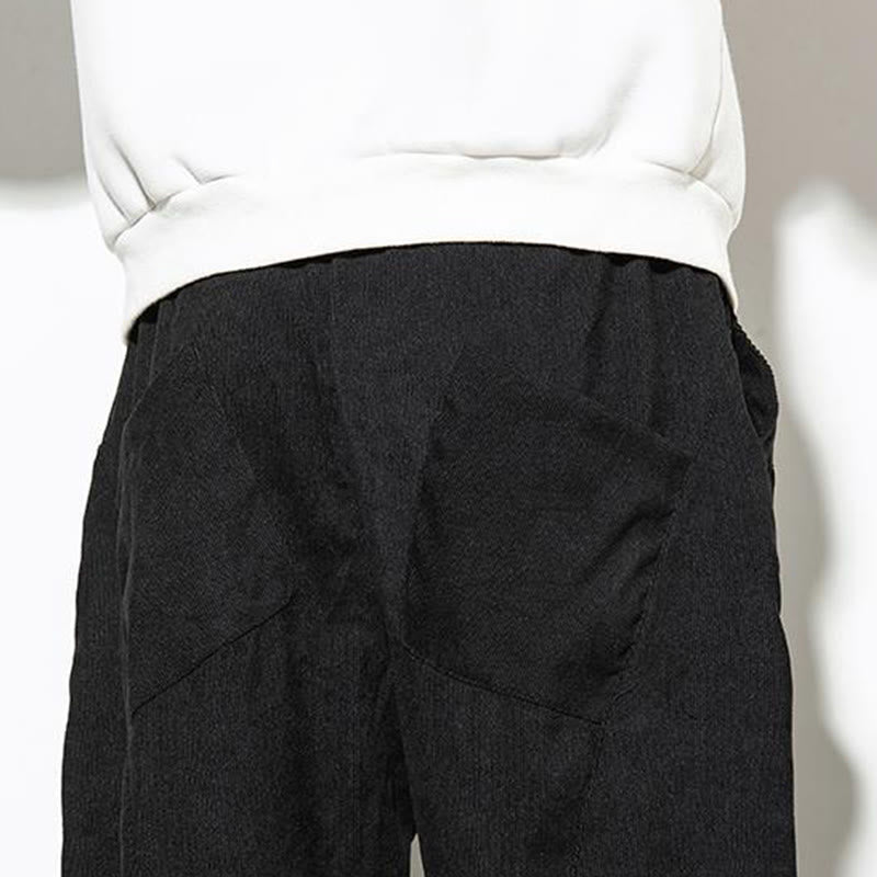 Pantalones cónicos de pana de algodón con bolsillos para hombre Buddha Stones Fall Pure Color - image 19