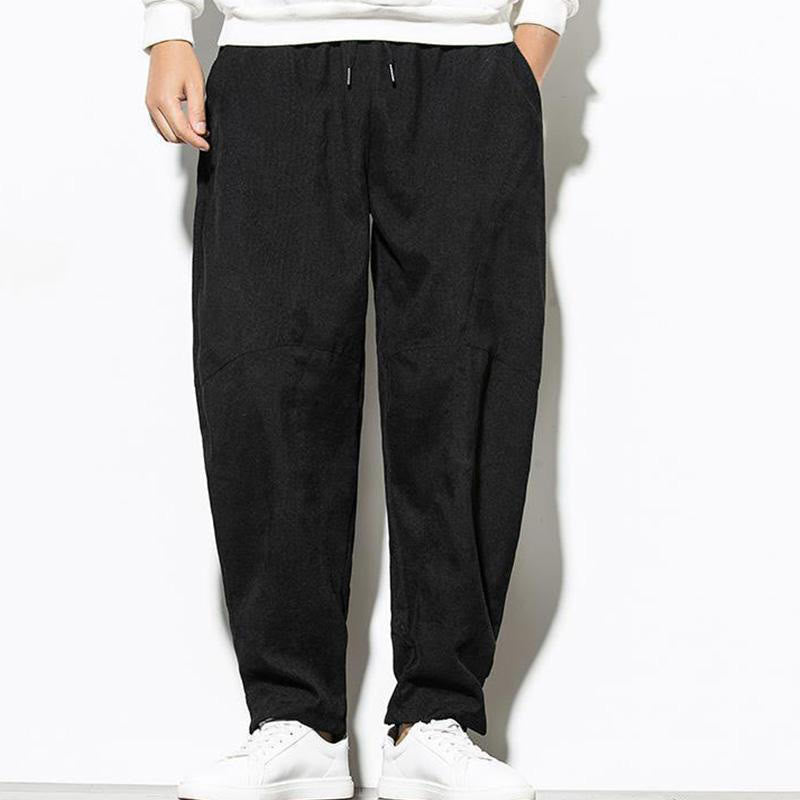 Pantalones cónicos de pana de algodón con bolsillos para hombre Buddha Stones Fall Pure Color - image 10