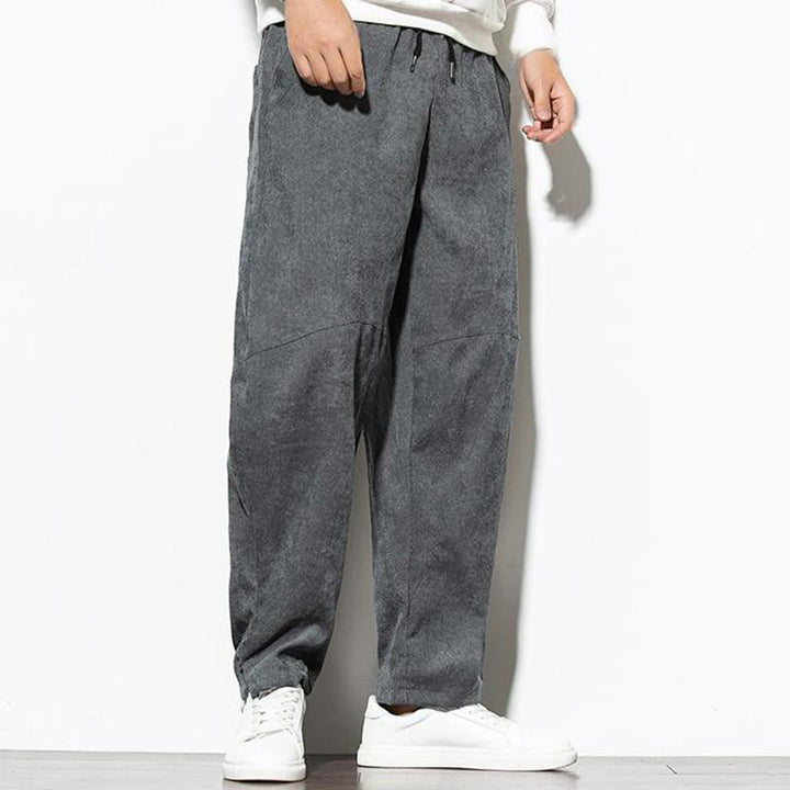 Pantalones cónicos de pana de algodón con bolsillos para hombre Buddha Stones Fall Pure Color - image 4
