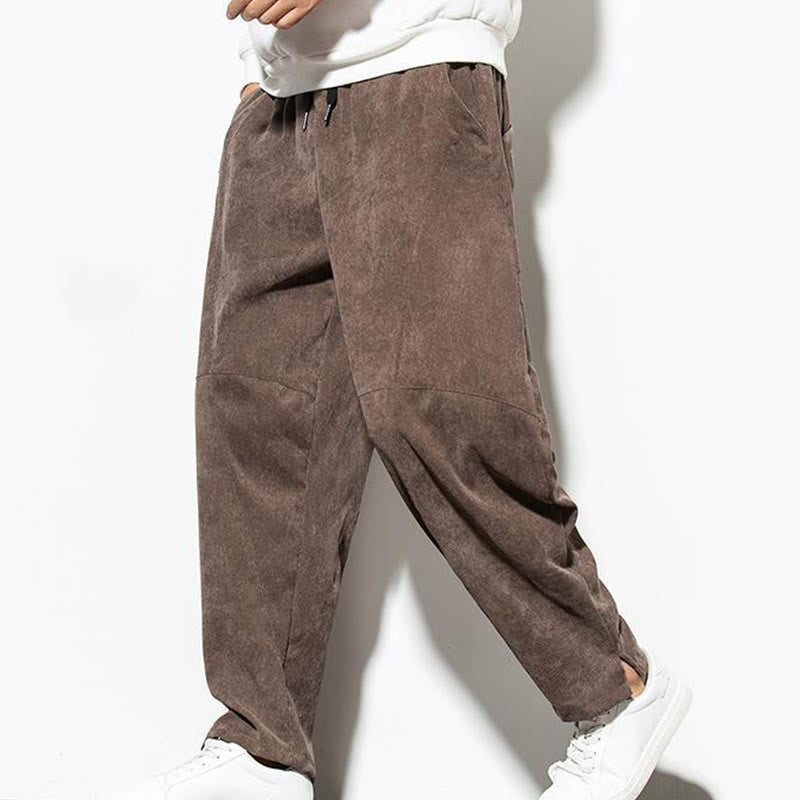 Pantalones cónicos de pana de algodón con bolsillos para hombre Buddha Stones Fall Pure Color - image 26