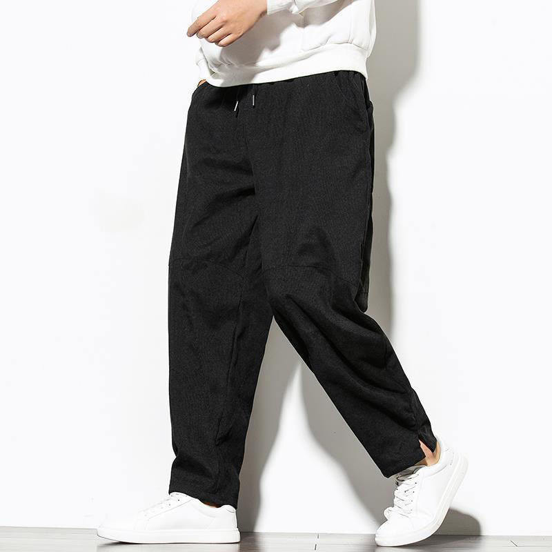Pantalones cónicos de pana de algodón con bolsillos para hombre Buddha Stones Fall Pure Color - image 12