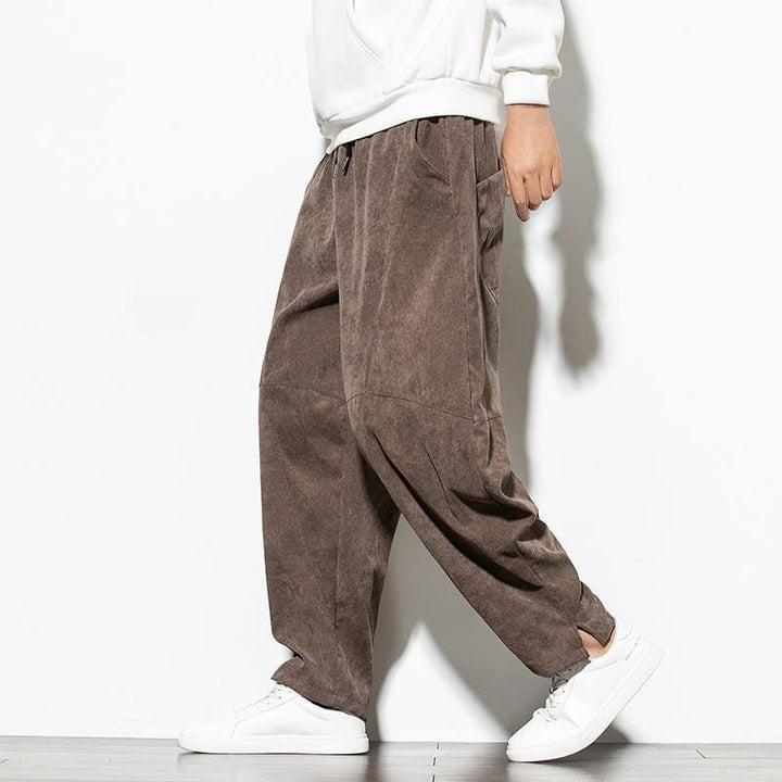 Pantalones cónicos de pana de algodón con bolsillos para hombre Buddha Stones Fall Pure Color - Chocolate - US/UK/AU46, EU56 (5XL) - image 22